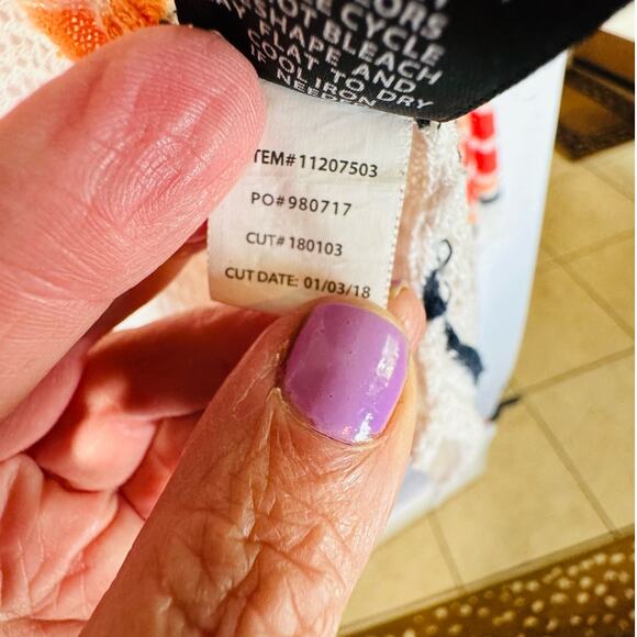 Torrid Open Front Shrug Cardigan Sweater White/Orange Stripe Plus SZ 0 EUC 12/14 - Picture 8 of 8